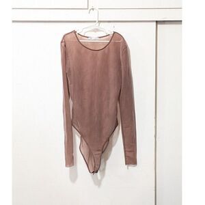 ZARA semi-sheer tulle style bodysuit sz S